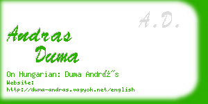 andras duma business card